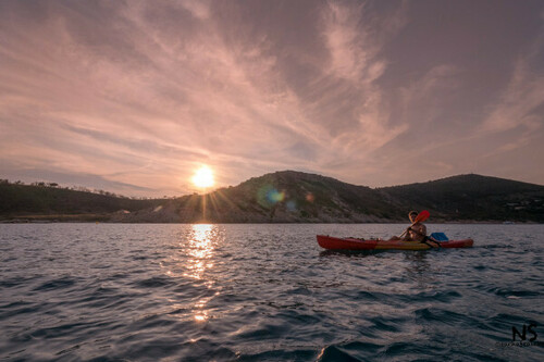 Randonnée guidée en kayak coucher de soleil - Pampelonne