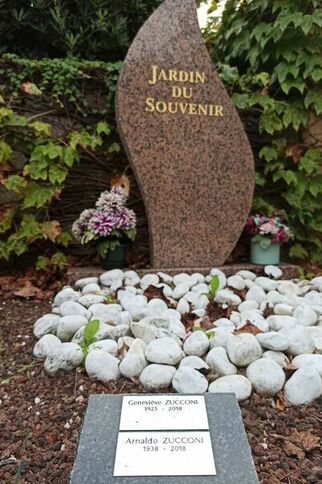 Tombe d'Aldo Killy-Zucconi et Geniève Killy-Zucconi, enterrés au cimetière de Gassin - https://gassin.eu