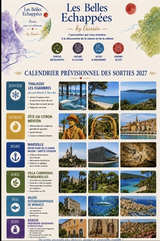 Calendrier prévisionnel des sorties 2027